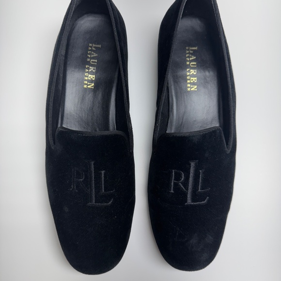 ✨ Lauren Ralph Lauren Black Velvet Loafers – Size 8B ✨ - Picture 4 of 6